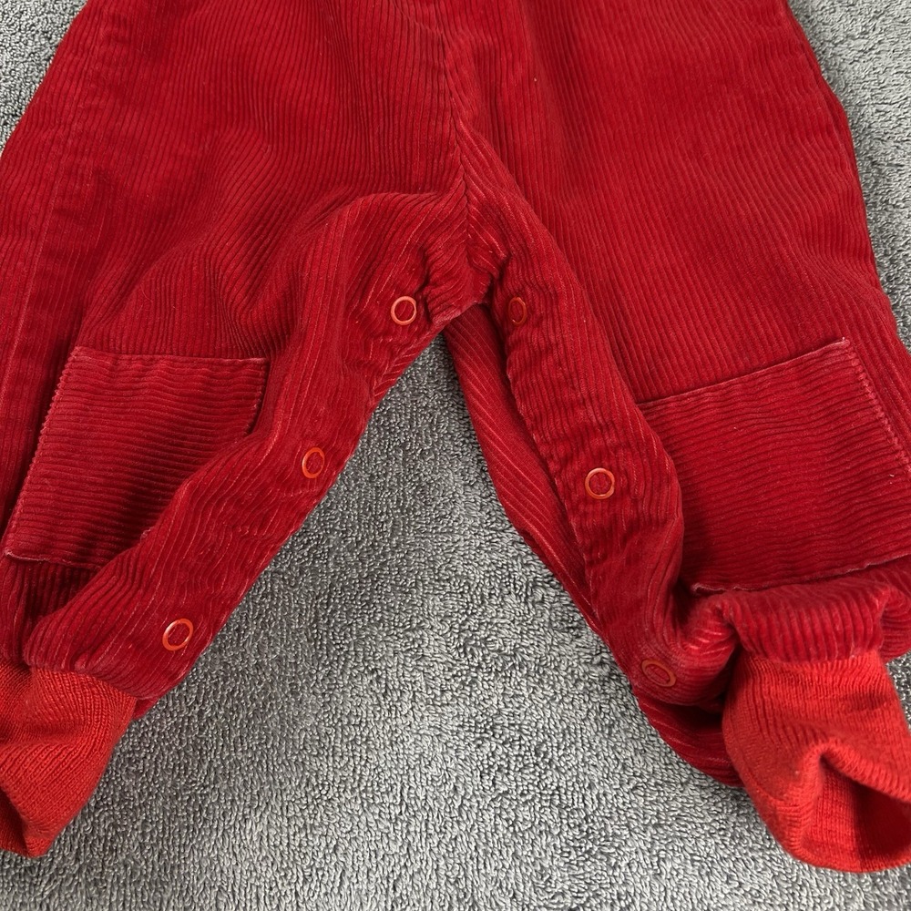 OSH KOSH B'GOSH VINTAGE Corduroy Overalls Size 24 mos Red Mouse & Cheese Snaps - Picture 5 of 8